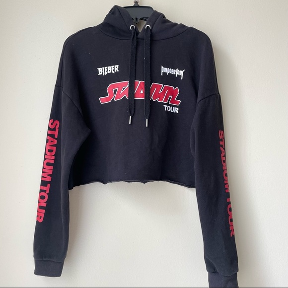 Justin Bieber Stadium Tour Cropped Hoodie - Picture 1 of 8